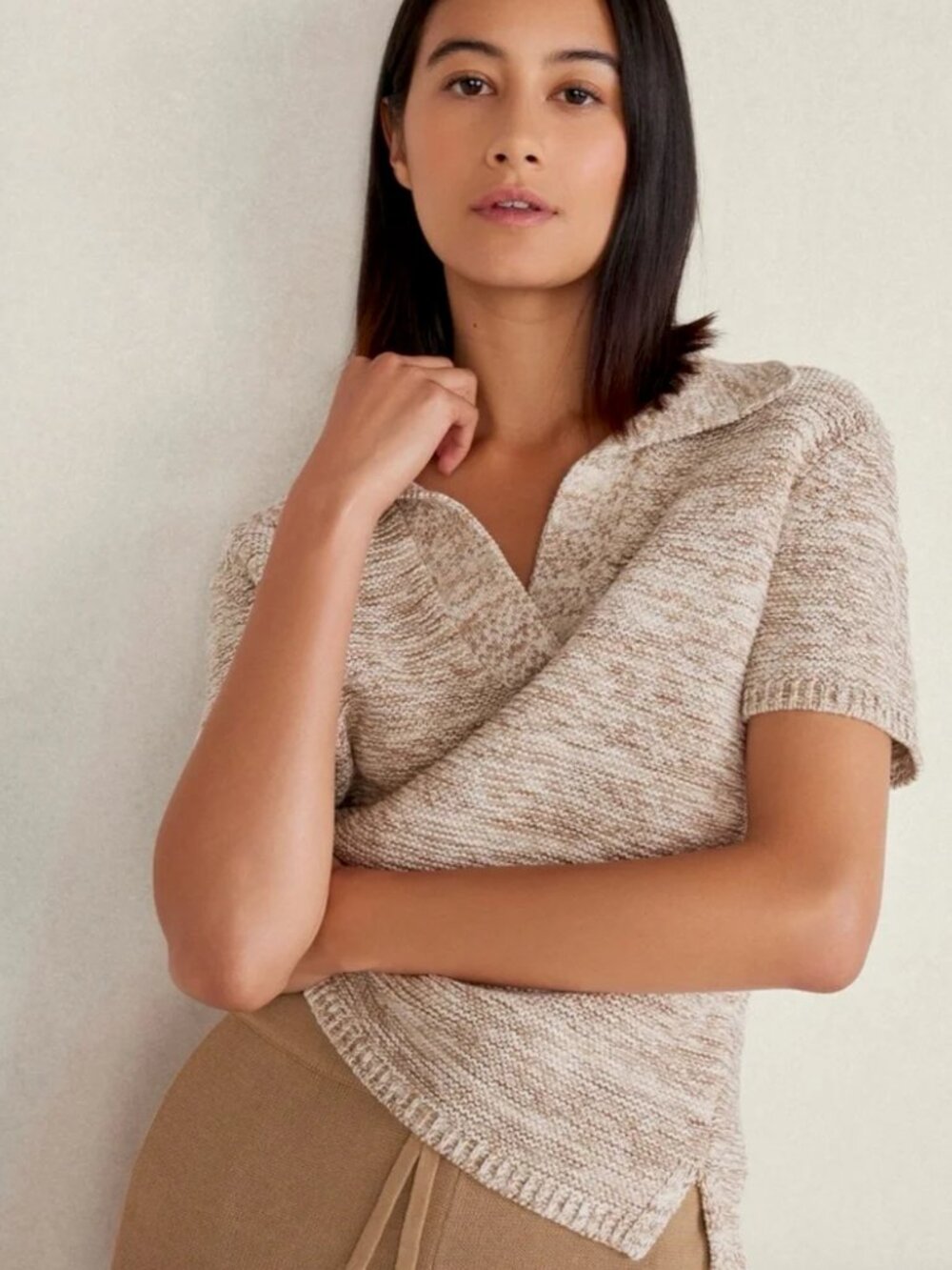 Haven Short Sleeve v neck Polo sweater